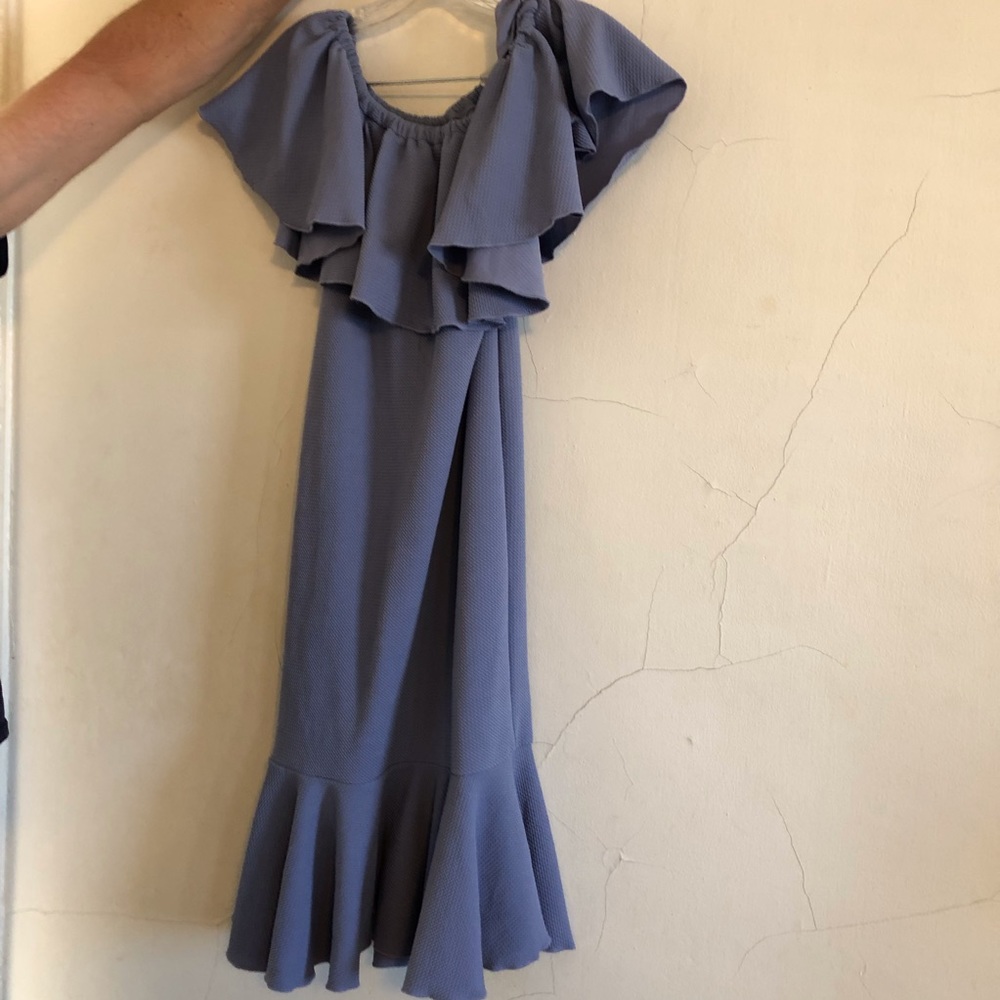 LuLaRoe waffle texture blue Cici dress XS ⭐️HP⭐️